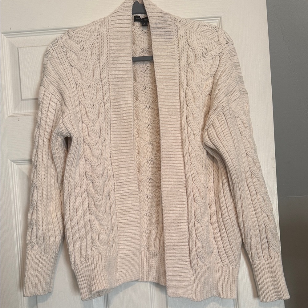 Banana Republic Cream Cable Knit Cardigan